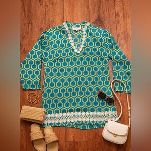 Skirtin Around Teal and Lime Tunic